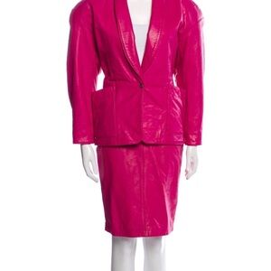 NORTH BEACH LEATHER Women's Pink Lambskin Leather Blazer Jacket